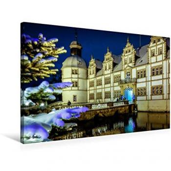 Loh‑Kunstwerk: Weihnachtszauber im Schlosspark Neuhaus – 75 × 50 cm Textil‑Leinwand (CALVENDO)