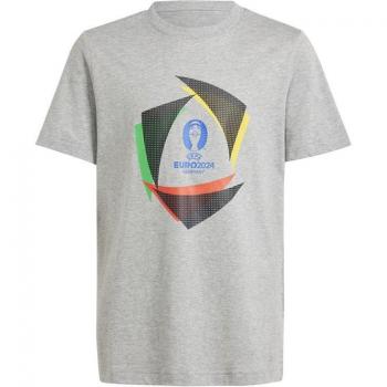 Camiseta de fútbol adidas UEFA EURO24™ con emblema oficial para adolescentes 13-14 años gris