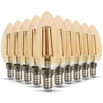 Bernsteinfarbene E14 LED-Lampen, 10er Set, 4W, 400lm
