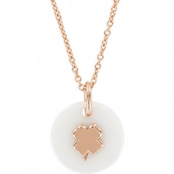 Collare Elegante “Cavallo” Argento – 15 mm (Ceramica Bianca)