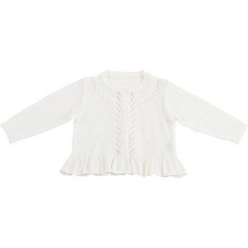 Cardigan Abotonado para Bebé Niña 0-24 Meses con Diseño de Punto Hueco