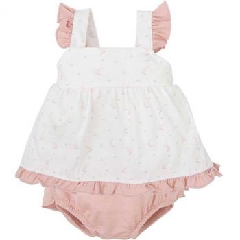 Conjunto de jesusito y braguita para bebé en algodón rosa
