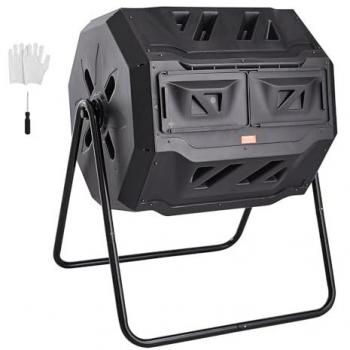Bac à compost Vevor, 43 gal, composteur rotatif avec 2 portes coulissantes