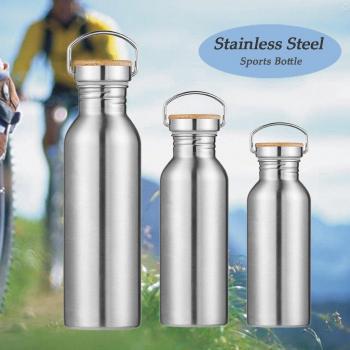 EcoSport Water Bottle – 750 ml Stainless Steel with Bamboo Lid