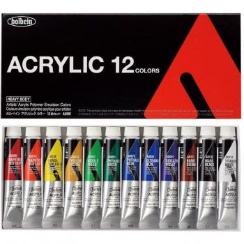 Professional 12‑Color Heavy Body Acrylic Set – 20 mL Bottles