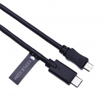 Keple Micro‑USB Adapter Cord – USB‑C to Micro‑B, 1m Black