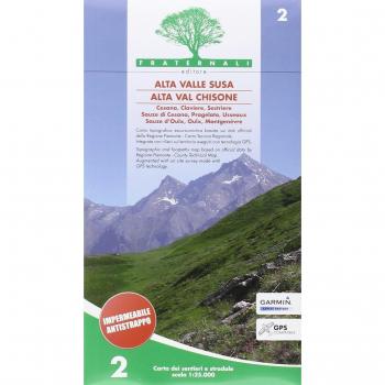 Carta n. 2. Alta valle Susa, alta val Chisone. Carta dei sentieri e stradale scala 1:25.000