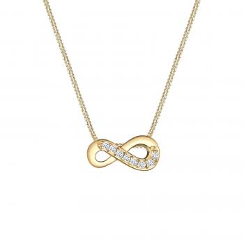 Elli Premium Kette „Infinity – Unendliche Liebe“ mit Topas 585 (Gelbgold) – Damen
