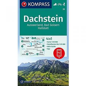 KOMPASS Wanderkarte Dachstein, Ausseerland, Bad Goisern, Hallstatt: 4in1 Wanderkarte 1:50000 mit Aktiv Guide und Detailkarten inklusive Karte zur ... Skitouren.