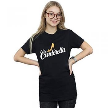Disney Katoen T-Shirt: Cinderella Schoenlogo voor Vrouwen