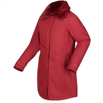 Regatta Women's Breathable Renata Parka with Fur Collar in Cabernet, size 10