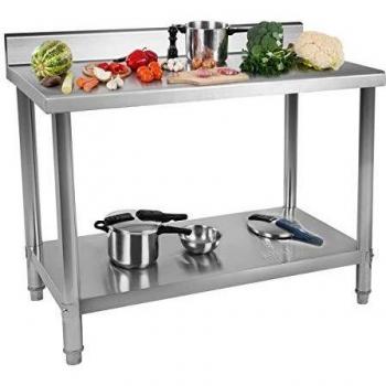 Tavolo inox 100x60 cm con alzatina Royal Catering