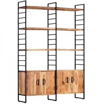VidaXL Acacia Wood 4-Tier Bookshelf, 124x30x180 cm