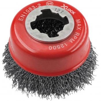 Faithfull X-Lock Wire Cup Brush 75mm M14x2, 0.30mm Steel Wire