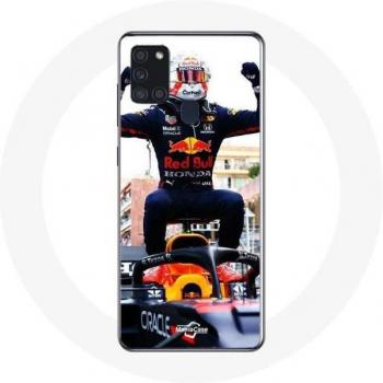 Coque Samsung Galaxy A21S Formule 1 Max Verstappen noir rouge jaune