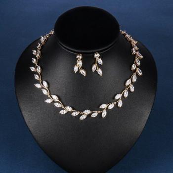 Conjunto de Joyas de Boda con Cristales de Circonia Cúbica