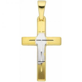 ADELIA'S 585 Gold Kreuz Anhänger für Herren und Damen
