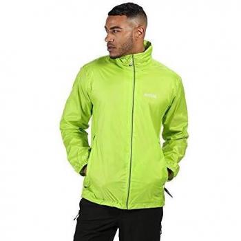 Herren Regenjacke Regatta Lyle IV – atmungsaktiv, wasserfest, verstecktes Netzfutter, Kapuze, aktive Abdeckung – Lime XL, elektrische Limette