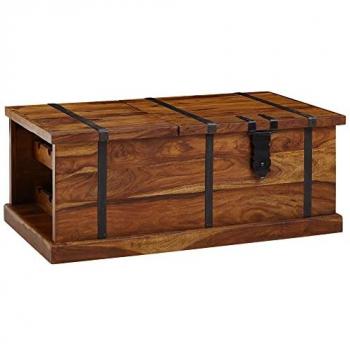 KADIMA DESIGN Weinregal Couchtisch aus Sheesham Massivholz, 100x60x40 cm
