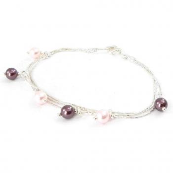 Bracelet en Argent Sissi Couleur Rose Violet