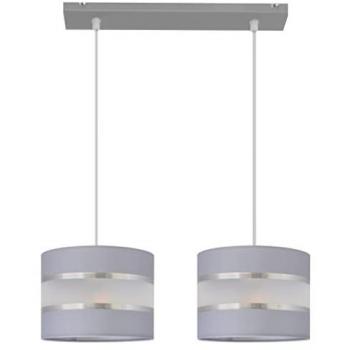 Helen Pendant Ceiling Light 45cm Straight Bar Grey Silver