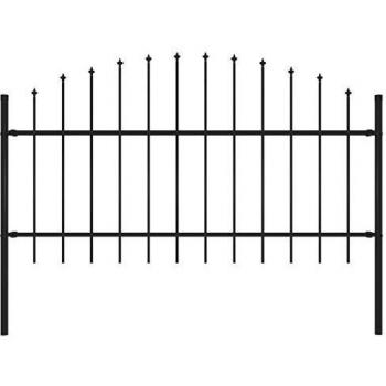 Recinzione Decorativa con Punta a Lancia (1-1,25)x1,7m Acciaio Nero