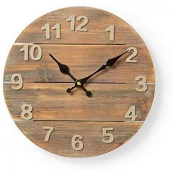 30 cm Durchmesser Wanduhr aus Holz