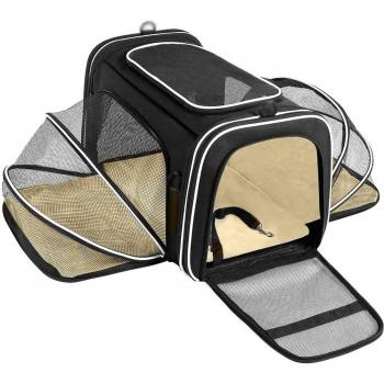 Transportador suave para mascotas con cintas reflectantes