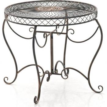 Terrasse Table Rustique – 69 cm, Métal Bronze