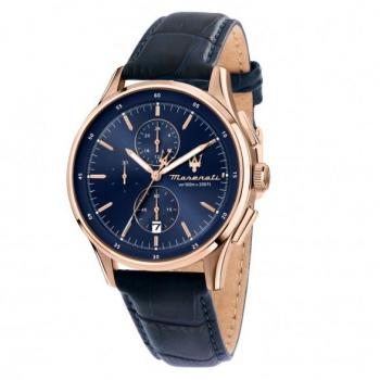 Maserati Sorpasso 100m Water‑Resistant Leather Strap Watch
