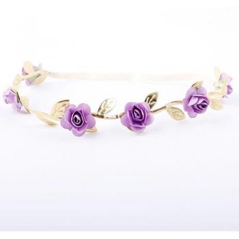 Bandeau de fleurs pour bébés avec feuilles d'or
