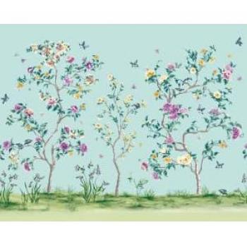 Blue Oriental Tree Wall Mural