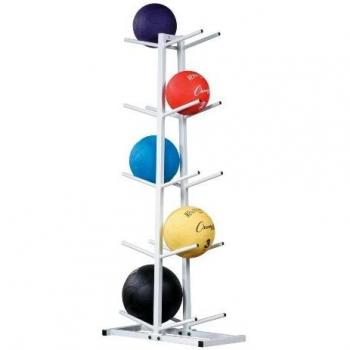 Champion Sports Double Medicine Ball Rack – White
