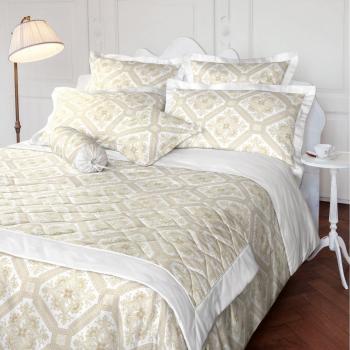 Laura Ashley Mayhew Nackenrolle – Natur Satinstoff, Beige/Weiß, 45 x 15 cm Durchmesser