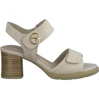 Cómoda y elegante sandalia Tamaris 88313 beige, altura 6 cm