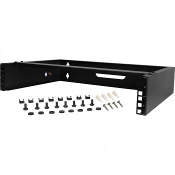 Low‑Profile 2U Wall Rack Adapter – 14 Deep, 35 kg Capacity for Server & Switches (Black)