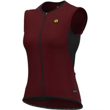 Chaleco de abrigo Alé Térmico Rojo Oscuro Negro, Diseñado para Mujeres, Talle Extra Pequeño