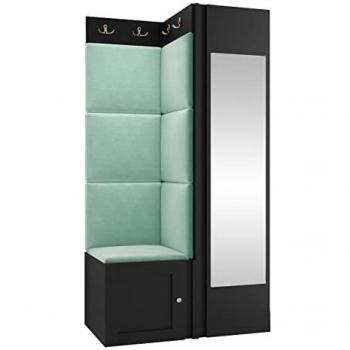 Corridoio Hartford 382 Nero 186x82x46cm – Truciolare Laminato e Arazzo