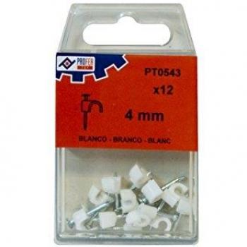 Pack de 12 Agrafes Plastiques Blanches N.4