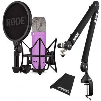 RØDE NT1 Purple Studio-Mikrofon mit PSA1 PLUS Gelenkarm-Stativ