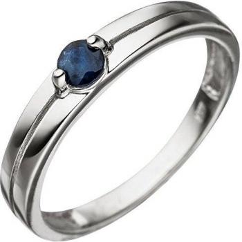 JOBO Damen Ring: 333 Gold Weiß, blauer Safir – Gr. 58
