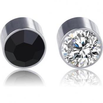 Boucles d'oreilles magnétiques en fer pour hommes et femmes, 1 paire, clous d'oreille sans piercing, strass, acier inoxydable