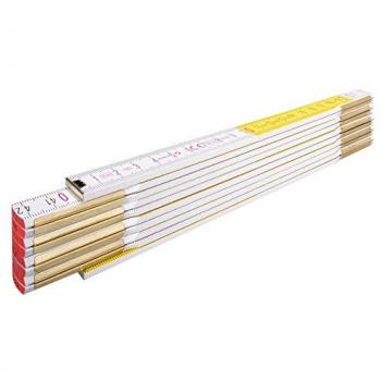 Menuisier Stabila 617W double mètre blanc‑jaune avec couvercle