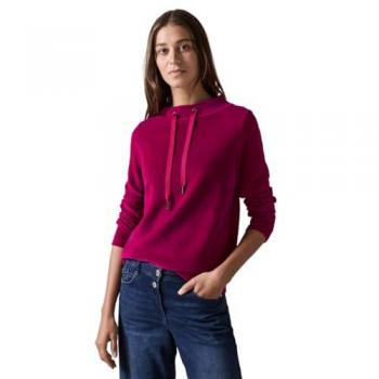Cecil Damen Stehkragenshirt – Cord‑Optik, Jewel Pink, S