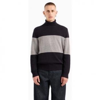 Armani Exchange Multi-Color Blocked Turtleneck Sweater – Men's L