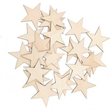 DIY Star Shaped Wood Pieces (10-80mm) for Arts and Crafts