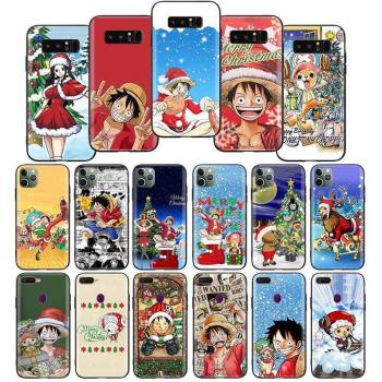 Protector de Tela Negra Navidad para iPhone 6‑14 Pro Max y Samsung