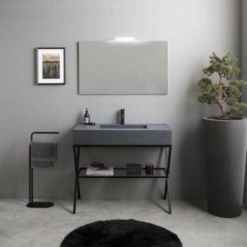 Mueble 100 CM Kiamami: Lavabo, Espejo y Estilo Gris Manchester