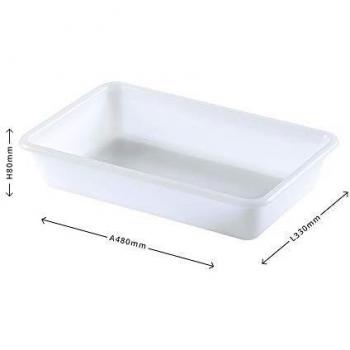 Bandeja de Plástico | Color Blanco | Tamaño 4: 480x330x80 | Paquete de 3