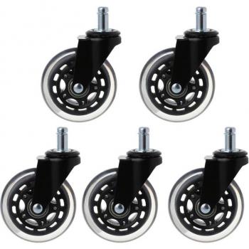 5Pcs 11x22mm Safe Rubber Caster Wheels for Office Chairs